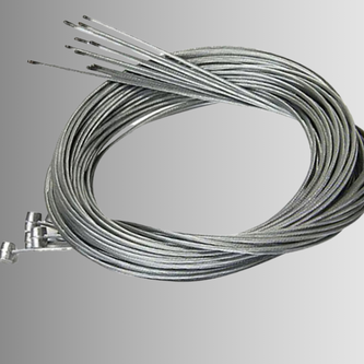 Stainless steel brake inner wire with polymer-lined housing and alloy ferrules for smooth mechanical braking
