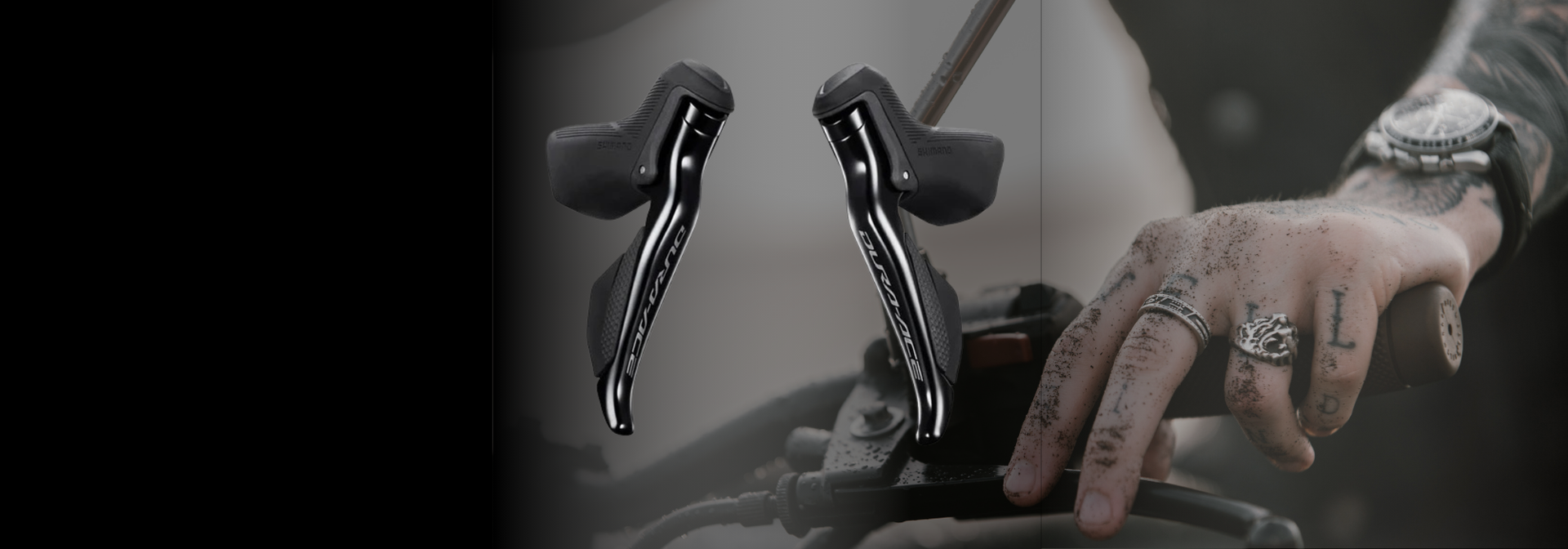Shimano STI hydraulic brake lever with adjustable reach and integrated hood for drop-bar road bikes