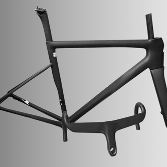 Unidirectional carbon road frame with integrated seat clamp, BB386EVO bottom bracket, and hidden cable routing