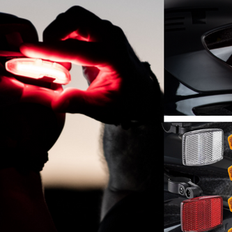 Mountain biker night riding with helmet-mounted spotlight (1,500 lumens) illuminating technical singletrack