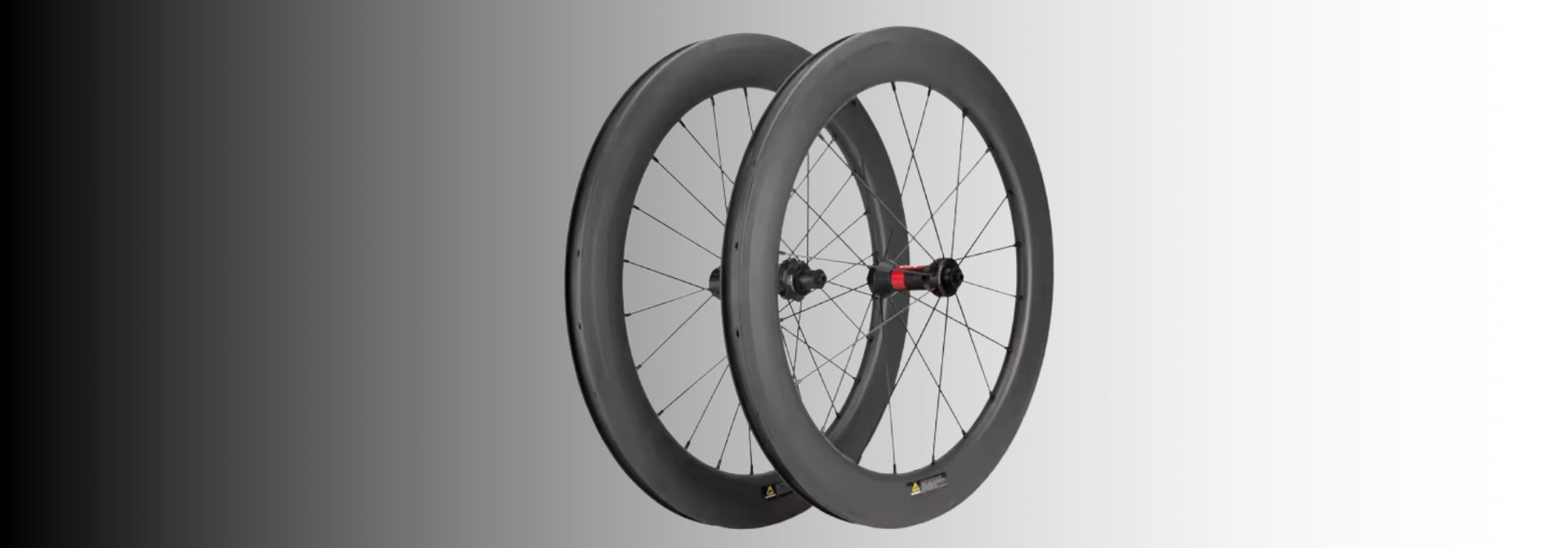 	50mm-deep carbon road wheel with bladed spokes and center-lock hub for aerodynamic speed