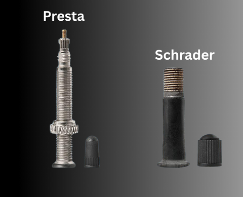 Aluminum alloy valve cap with rubber seal protecting tubeless Presta valves from dust and moisture