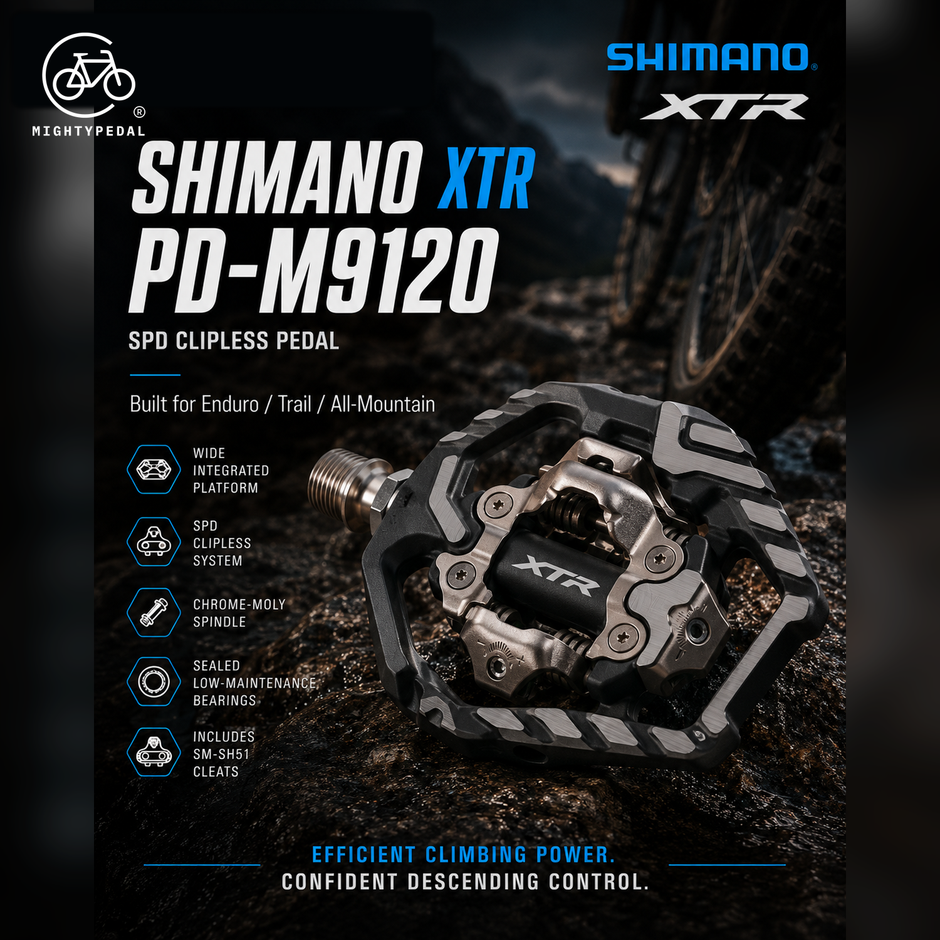 Shimano Clipless Pedal, PD-M9120, XTR, SPD, (SM-SH51)