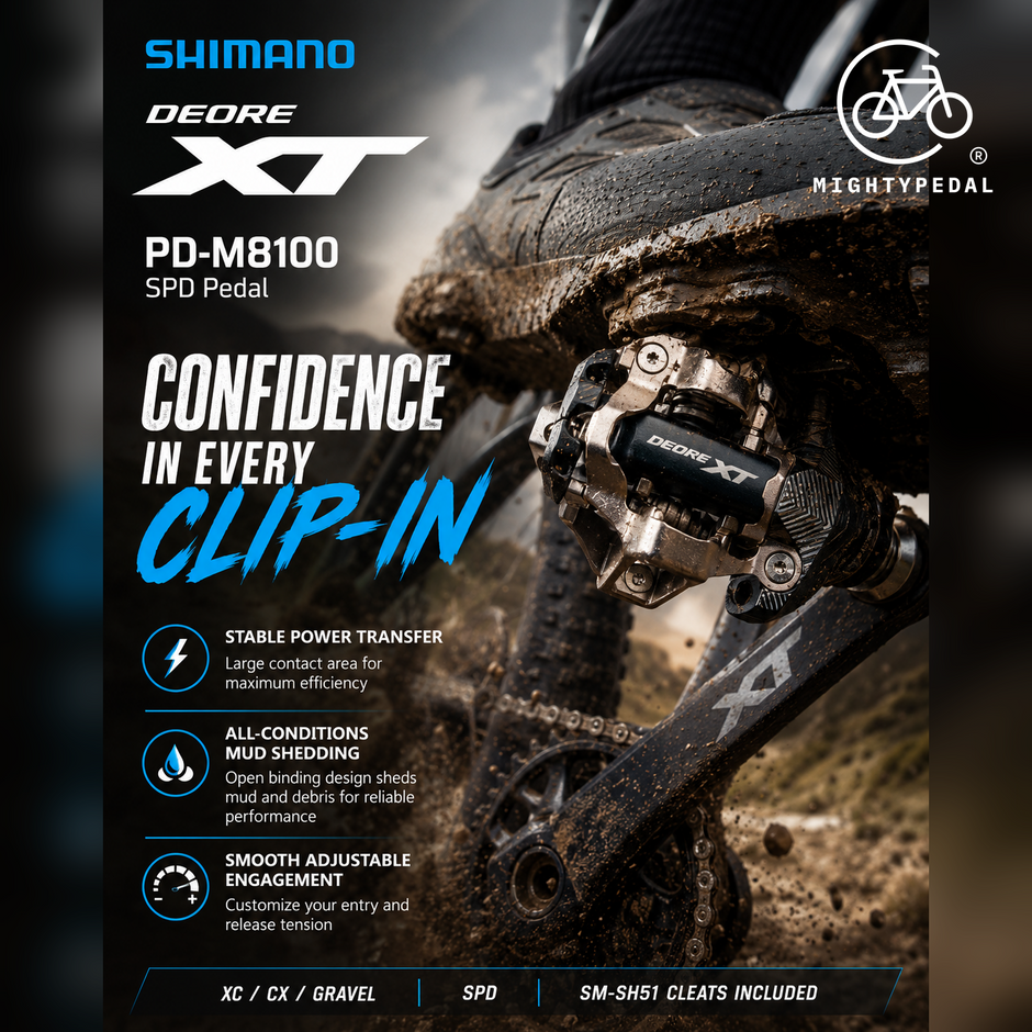 Shimano Clipless Pedal,PD-M8100, DEORE XT, SPD (SM-SH51)