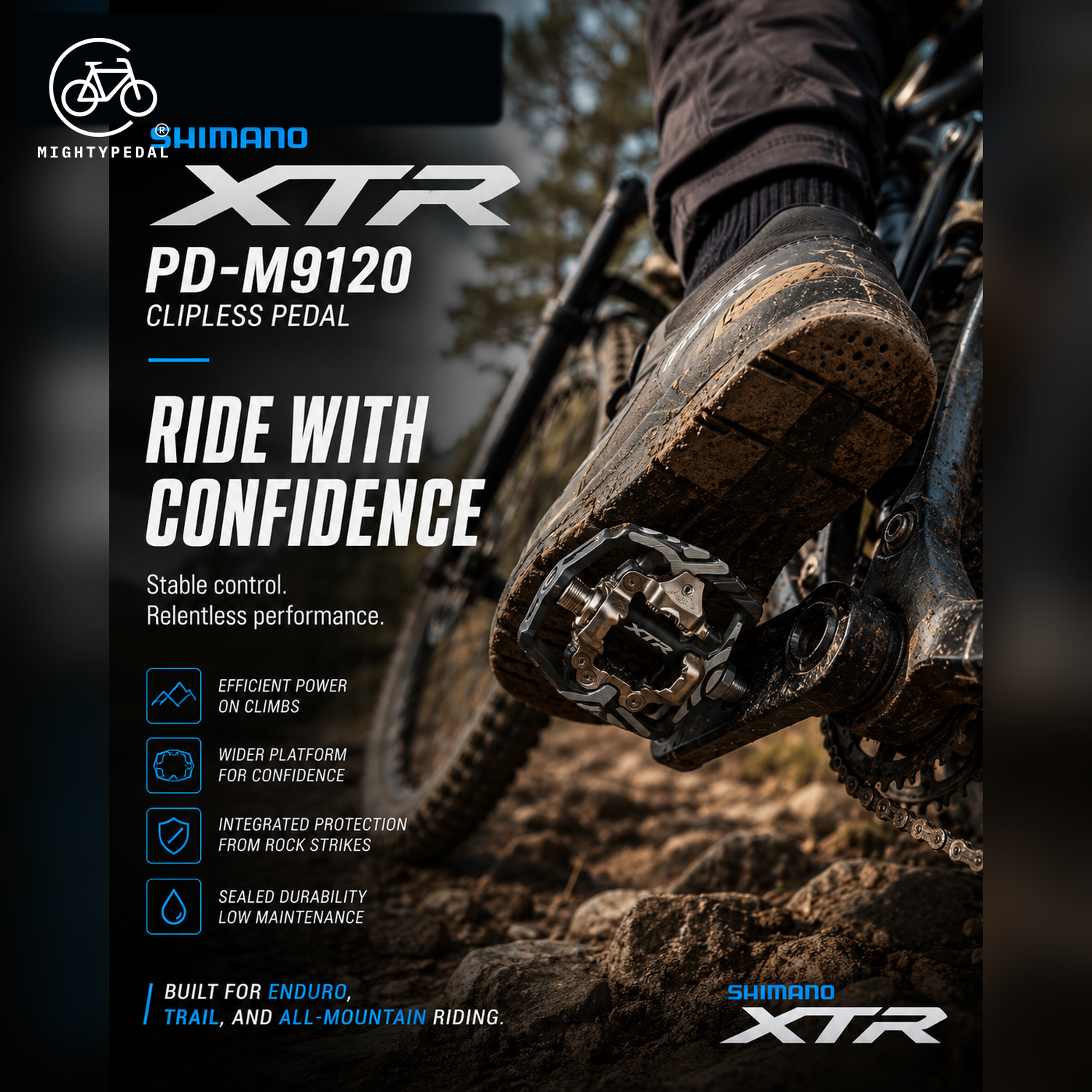 Shimano Clipless Pedal, PD-M9120, XTR, SPD, (SM-SH51)
