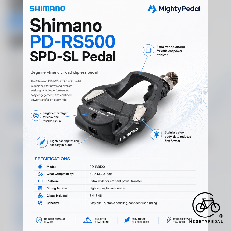 Shimano Clipless Pedal, PD-RS500, SPD-SL, (SM-SH11)