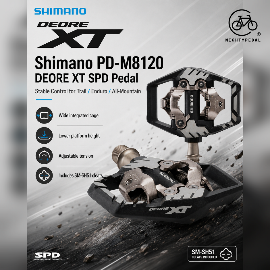 Shimano Clipless Pedal, PD-M8120, DEORE XT, SPD(SM-SH51)