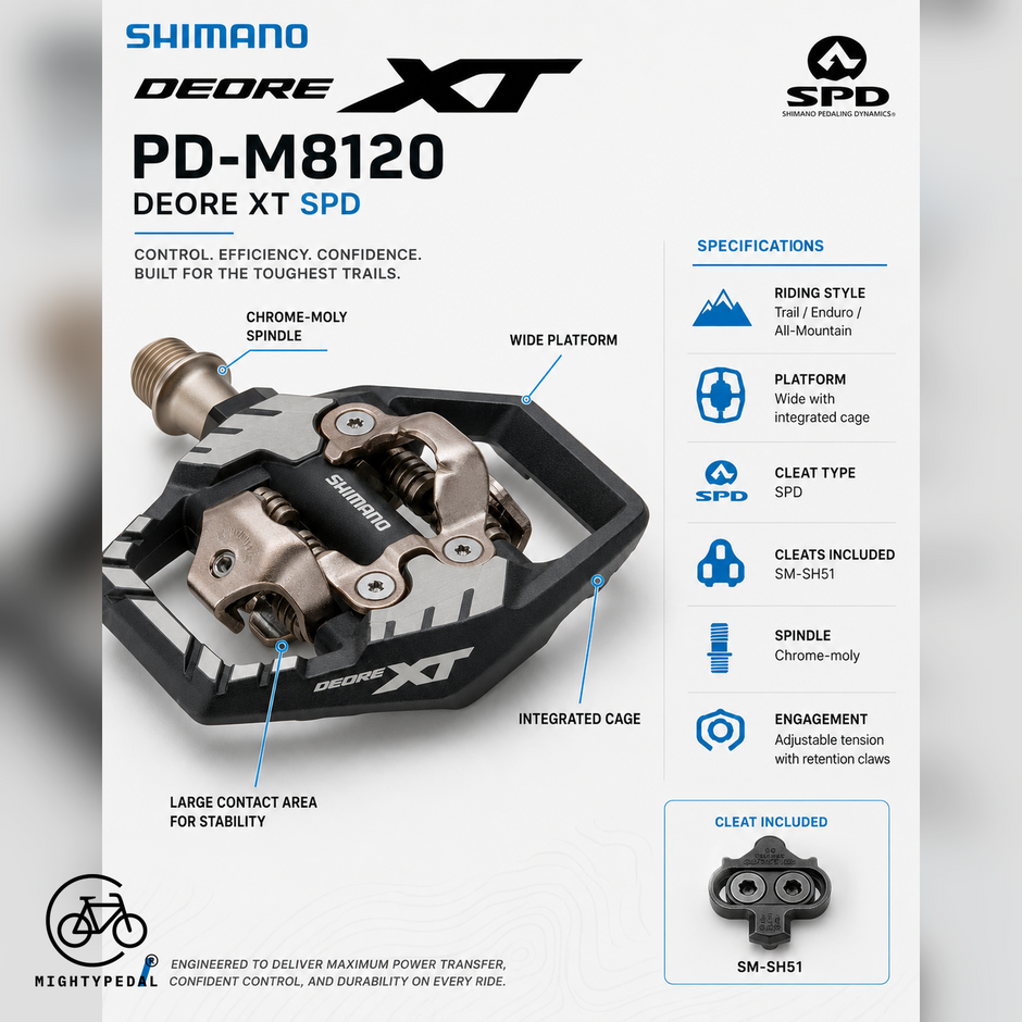 Shimano Clipless Pedal, PD-M8120, DEORE XT, SPD(SM-SH51)