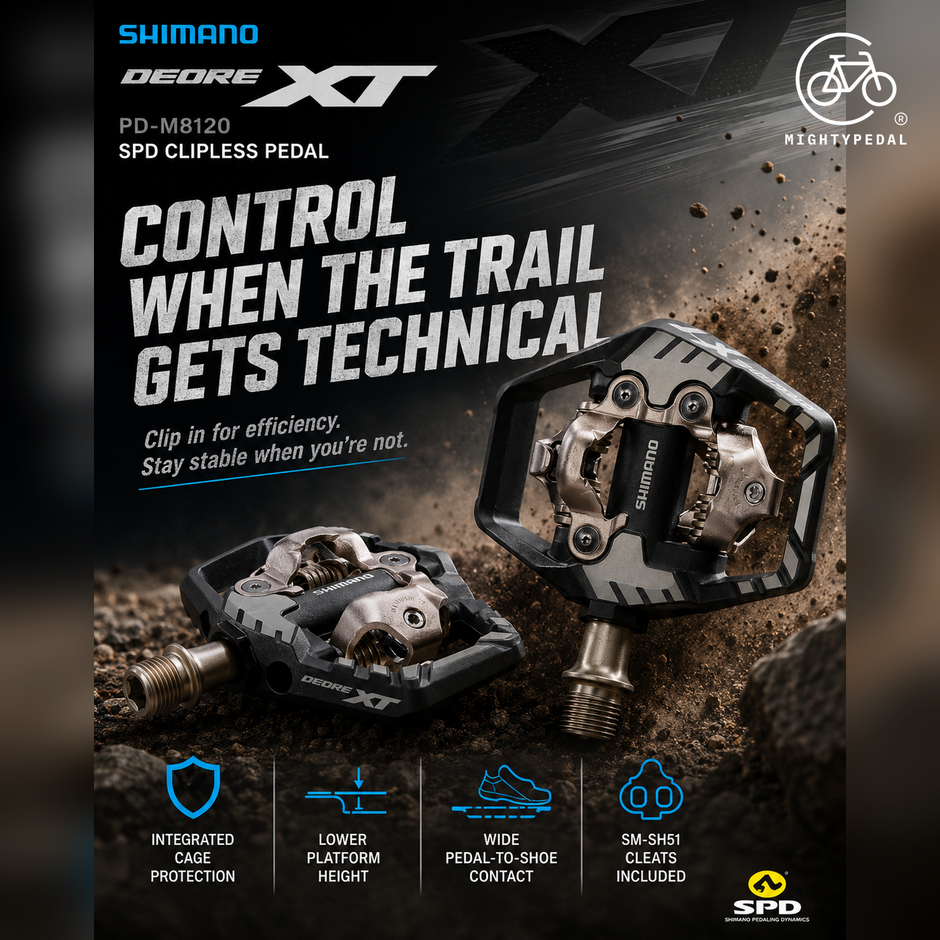 Shimano Clipless Pedal, PD-M8120, DEORE XT, SPD(SM-SH51)