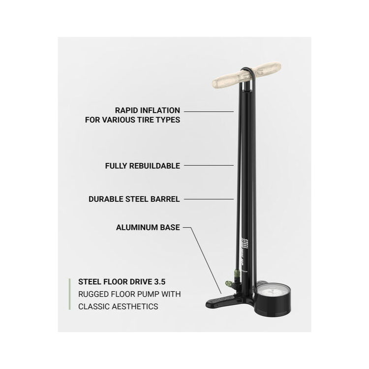 Lezyne Steel Floor Drive 3.5 Bicycle Pump