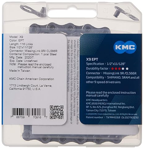 KMC X9 Chain, 9spd, 116L
