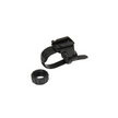 Cateye adjustable AMPP bike light mount with a secure strap and locking nut, designed for easy installation and stability on handlebars or other bike parts.