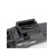 Close-up of Cateye GVolt 1000 light mount adapter, featuring a secure mounting system with screw mechanism for a stable attachment on bicycle handlebars.