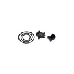 Cateye rear light mounting kit including mounting base, two adjustable O-rings, and attachment bracket for easy installation on various bike frame sizes.