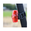 Cateye VIZ 150 red rear light mounted on a bike's seat post, providing excellent visibility with a compact and durable design for safer night cycling.