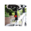 Cateye wearable LED light mounted on a bike seat post, providing bright red visibility for enhanced safety during cycling.