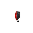 Cateye wearable mini LED light shown from the side, emphasizing its slim design and bright red visibility for safety during nighttime activities.