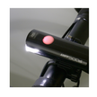 Close-up view of Cateye 500s AMPP 50CS bike light with a visible power button for ease of use.