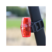 Cateye VIZ150 rear bike light mounted on a bike seat post, offering compact size and strong red LED light for visibility.