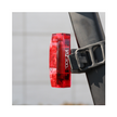 Cateye VIZ300 rear bike light glowing bright red to ensure safety in low-light cycling conditions.
