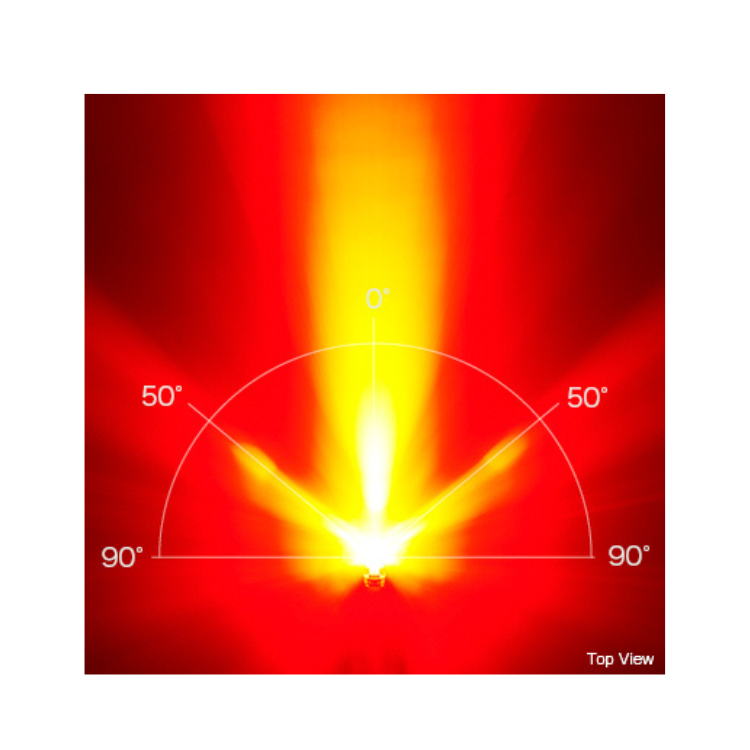 Top view of Cateye VIZ300 rear light showing its wide beam angle for maximum visibility.