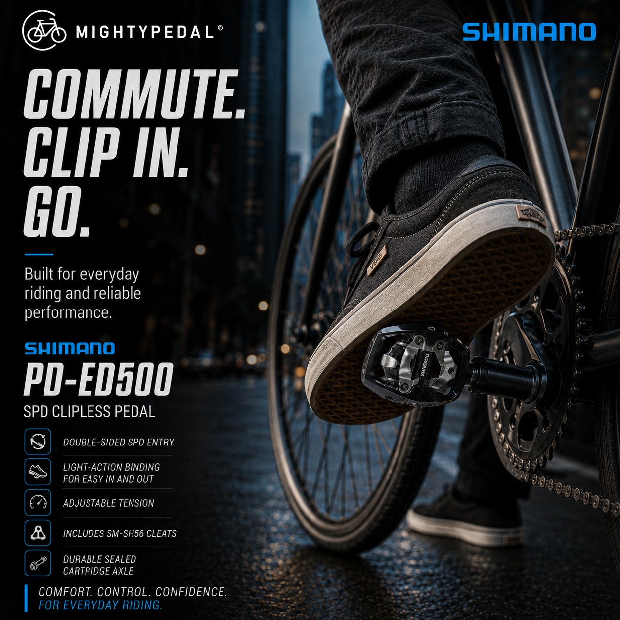 Shimano Clipless Pedal, PD-ED500, SPD(SM-SH56)