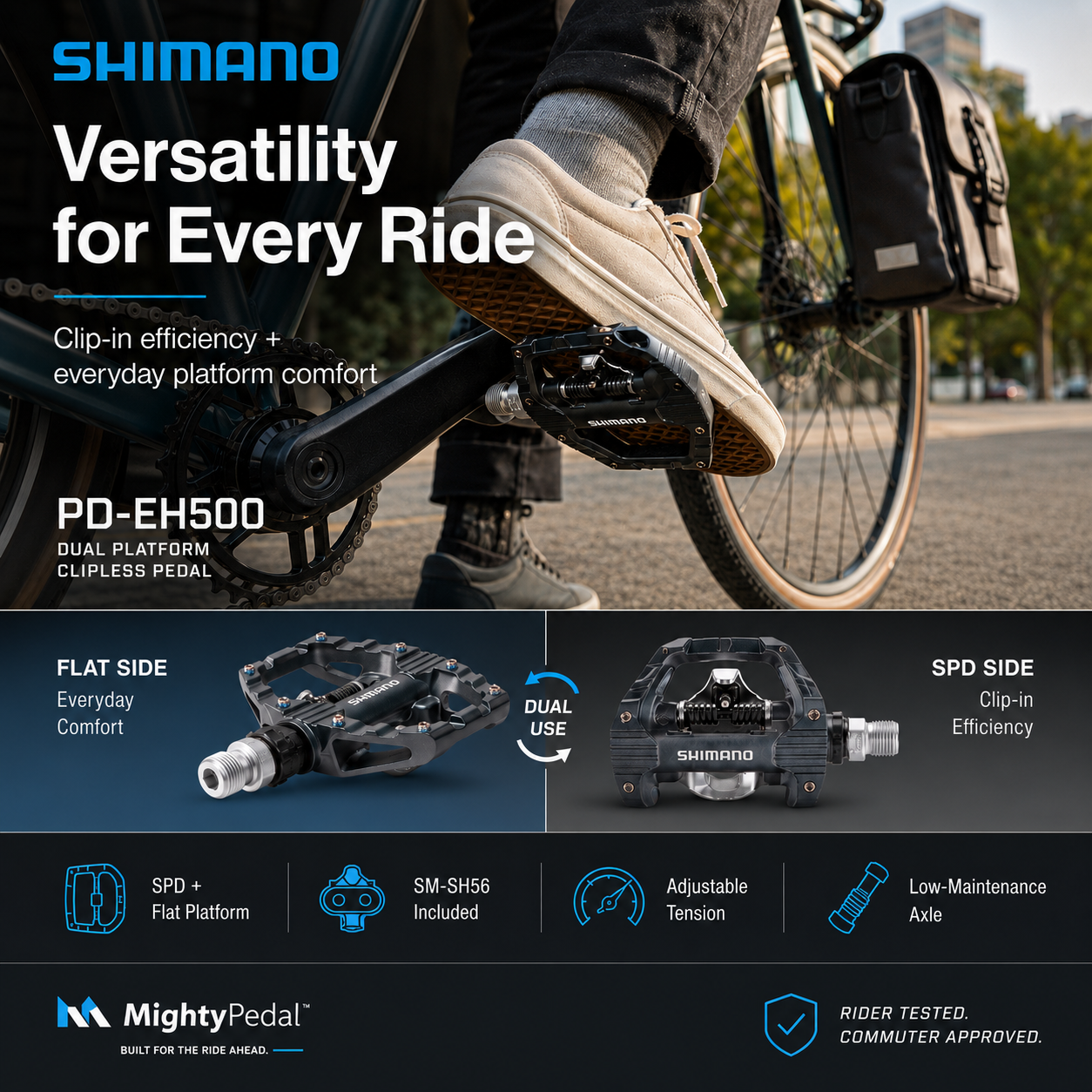 Shimano Clipless Pedal, PD-EH500, SPD(SM-SH56)