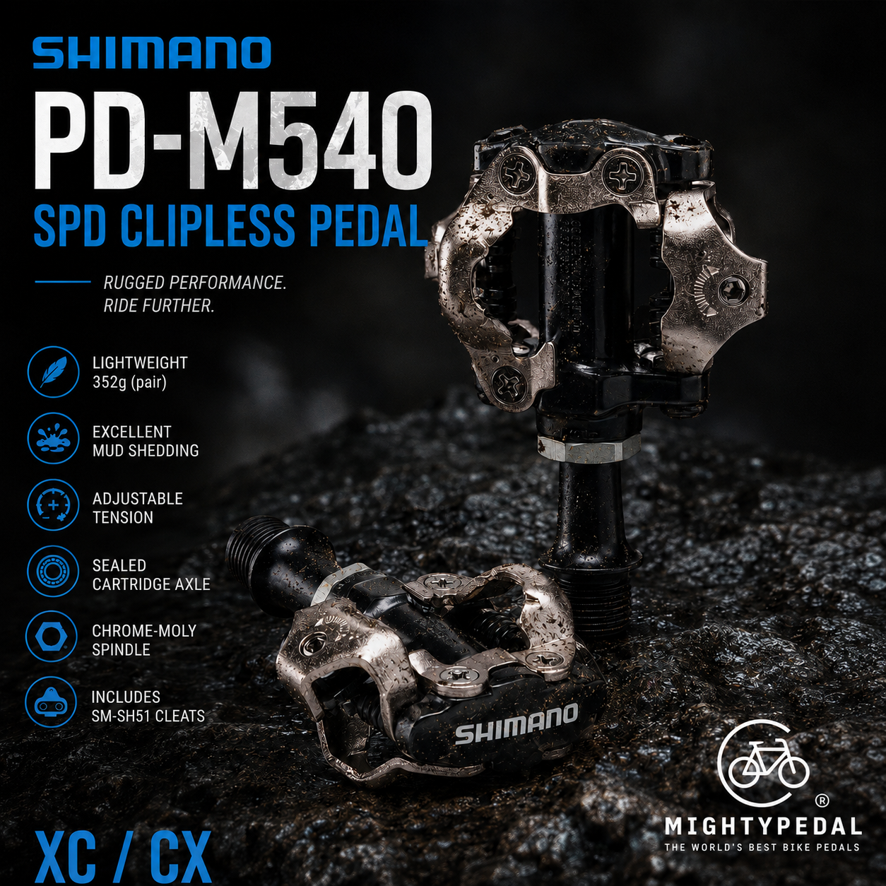 Shimano Clipless Pedal, PD-M540, SPD(SM-SH51)