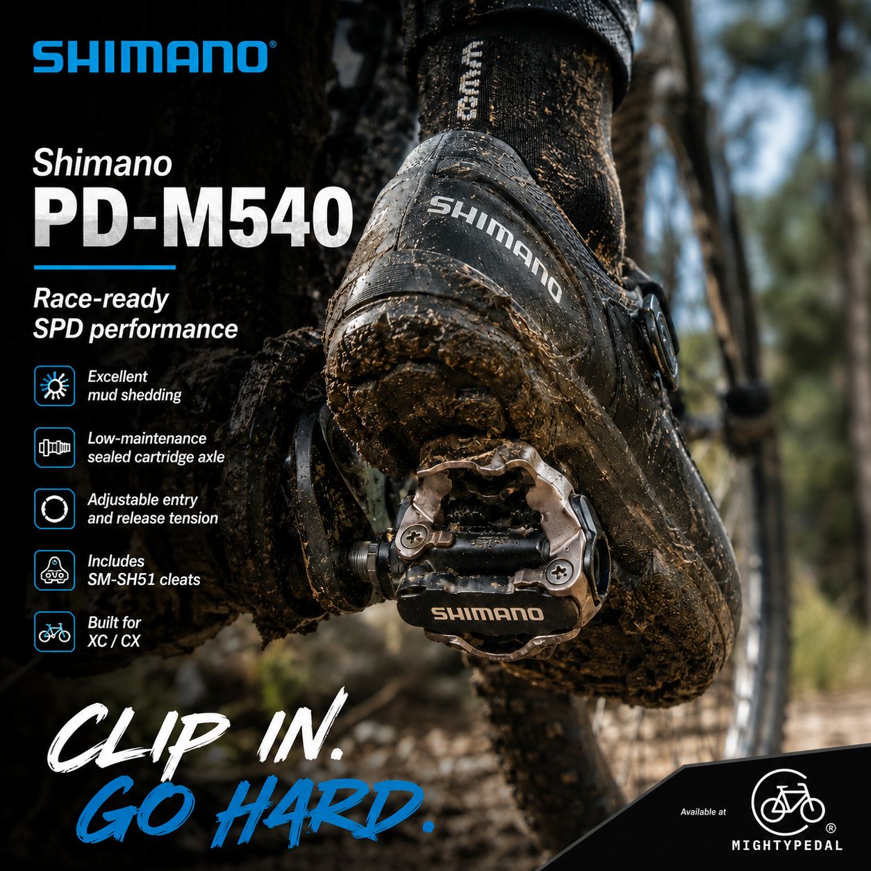 Shimano Clipless Pedal, PD-M540, SPD(SM-SH51)