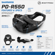 Shimano Clipless Pedal, PD-R550, SPD-SL, (SM-SH11)