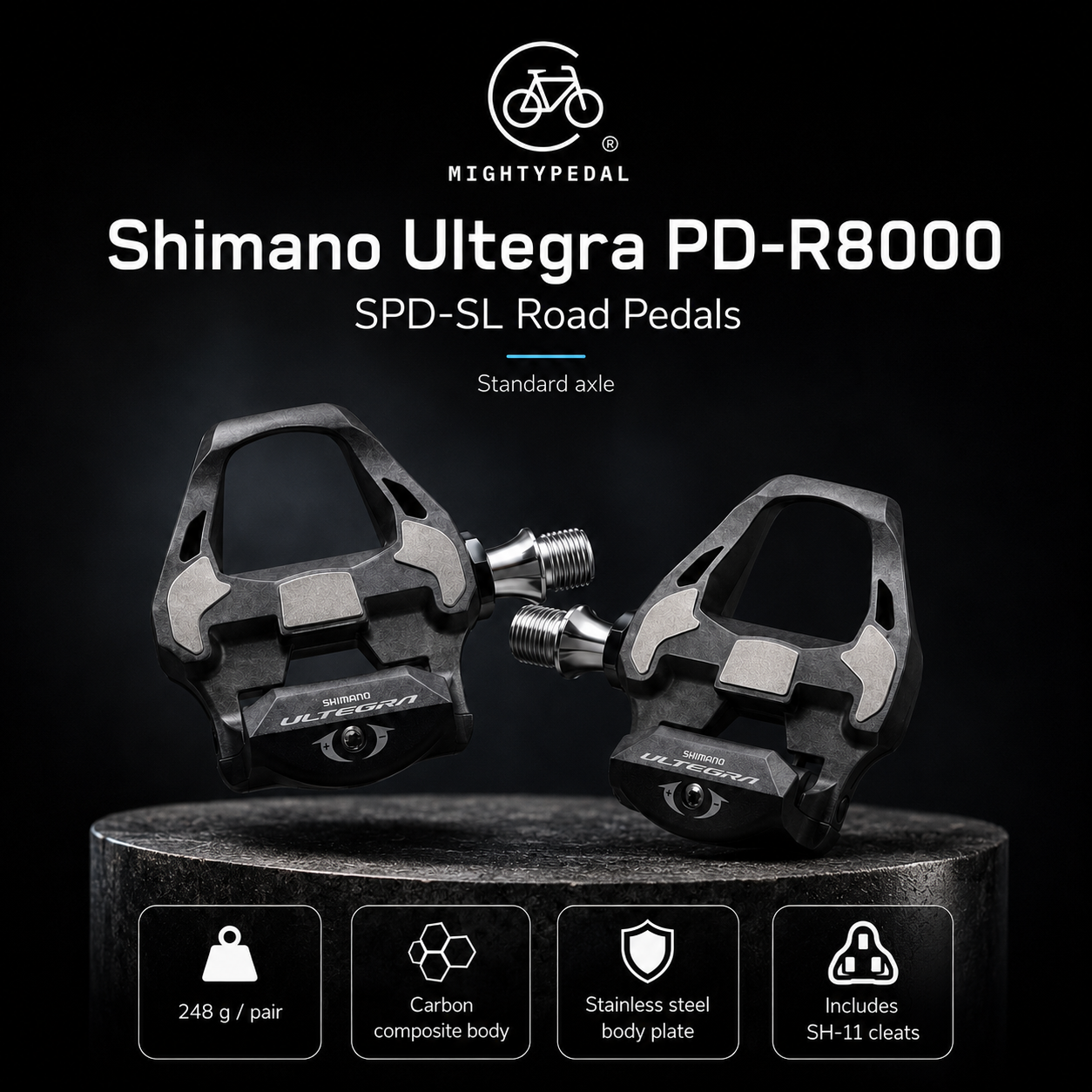 Shimano Clipless Pedal, Ultegra PD-R8000, SH-11 Cleat
