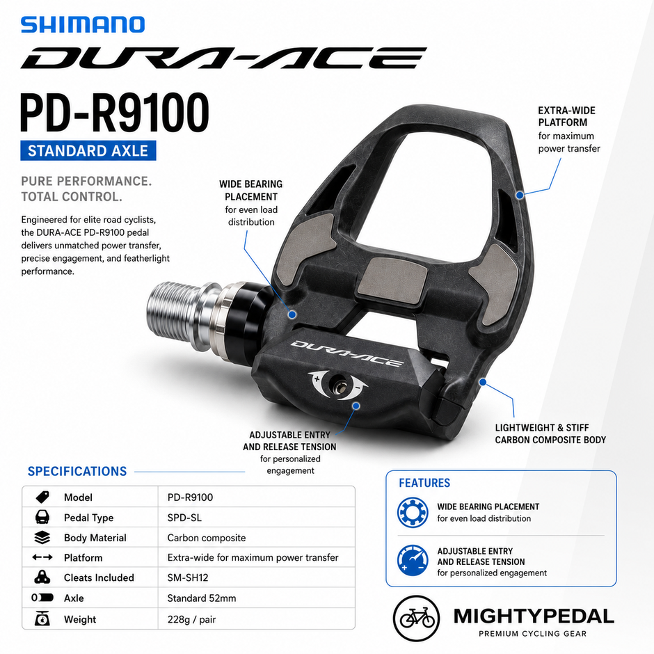 Shimano Clipless Pedal, Dura-Ace PD-R9100, SH-12 Cleat