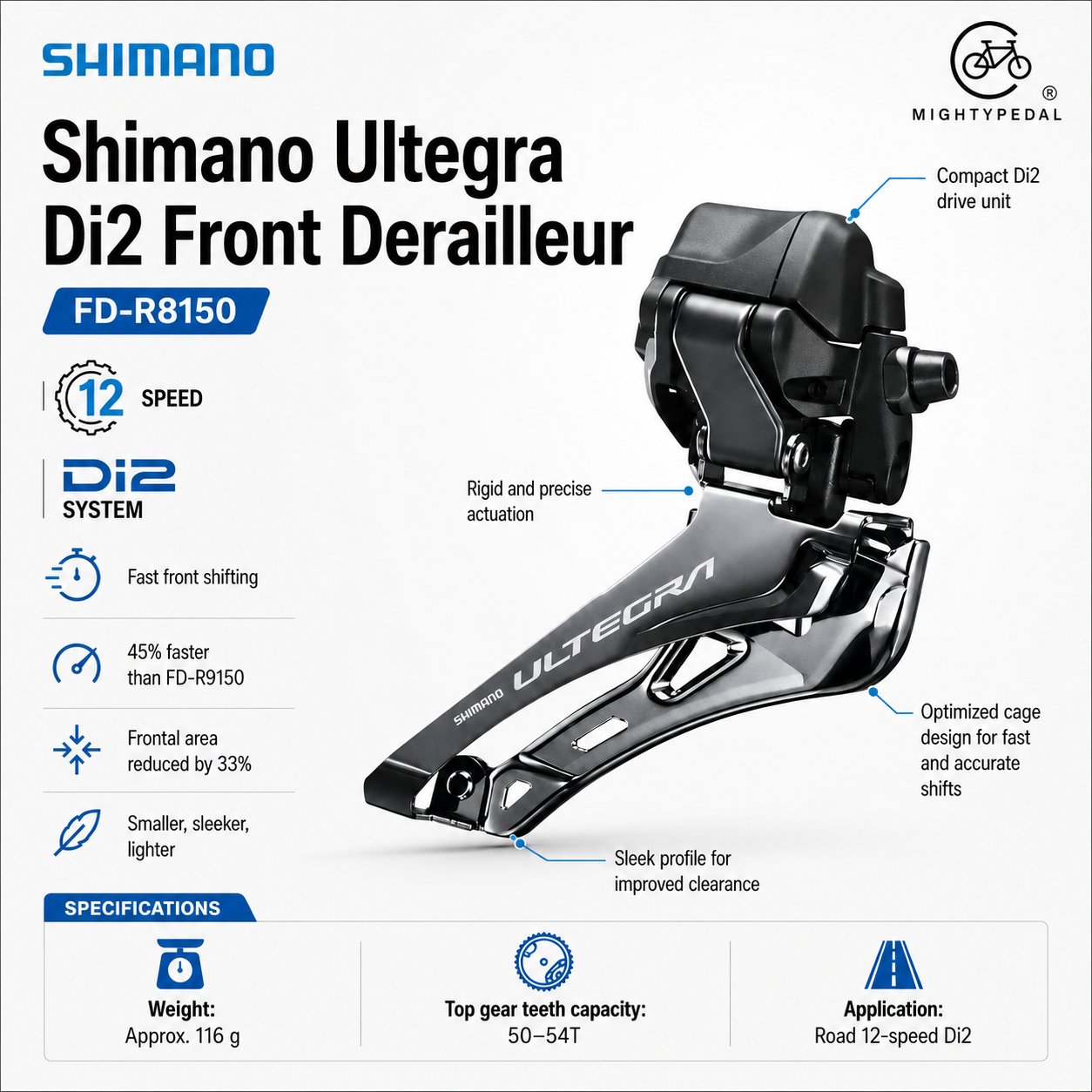 Shimano Ultegra Di2 Front Derailleur FD-R8150, 12 Speed