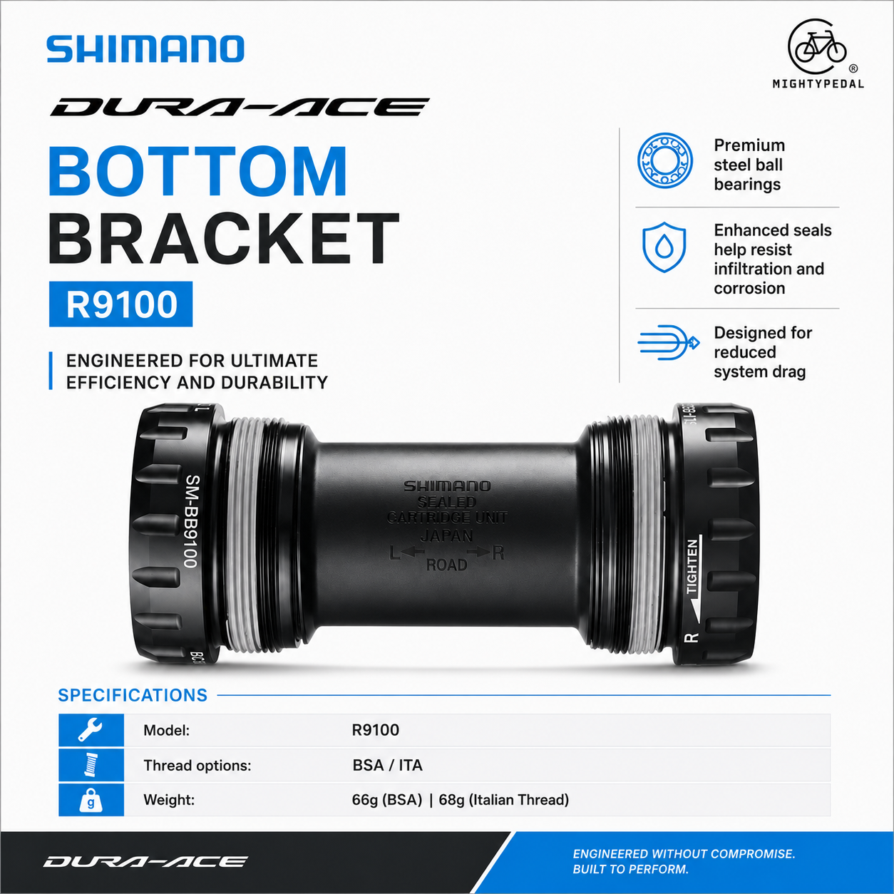 Shimano Dura-Ace Bottom Bracket R9100, BSA, ITA