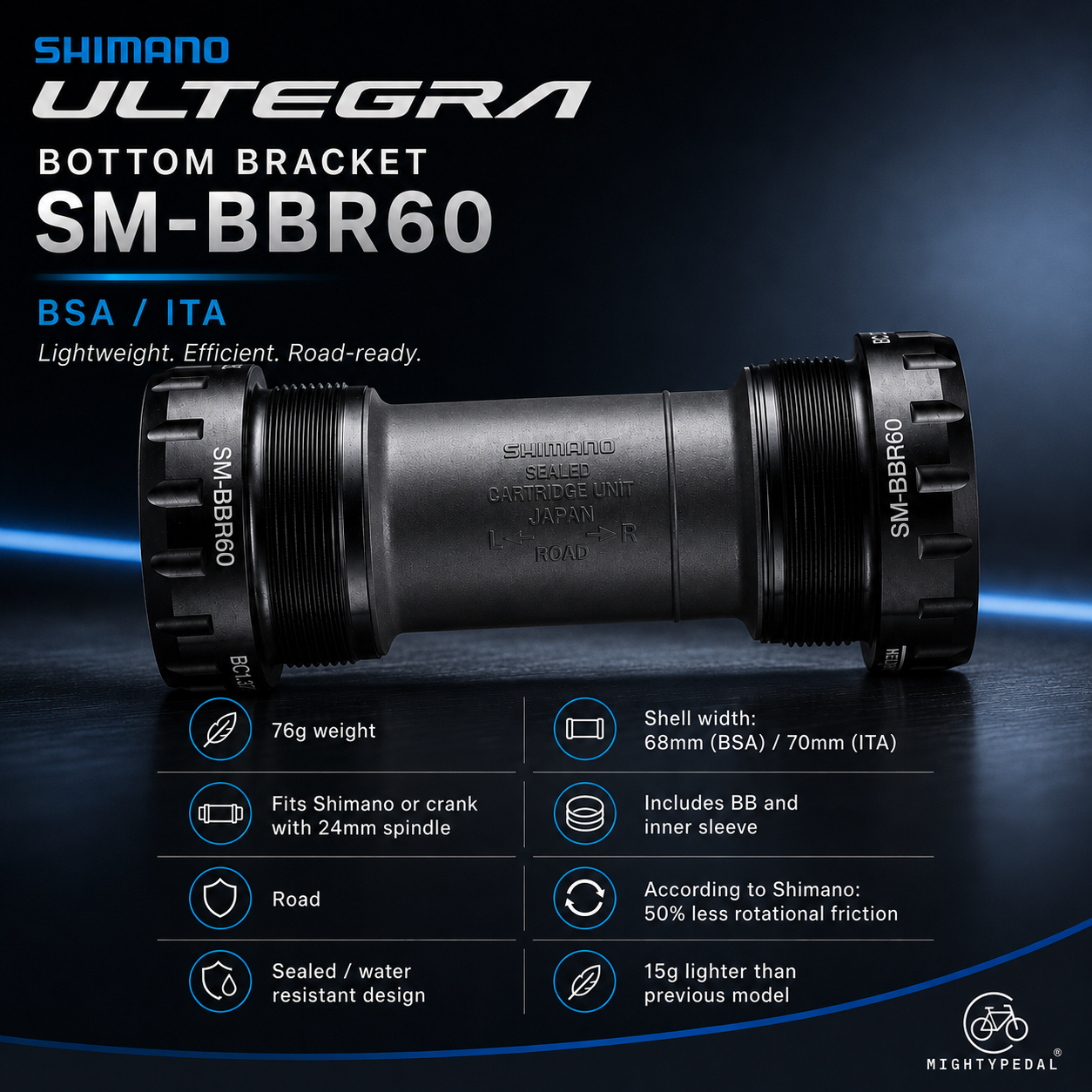 Shimano Ultegra Bottom Bracket SM-BBR60, BSA, ITA