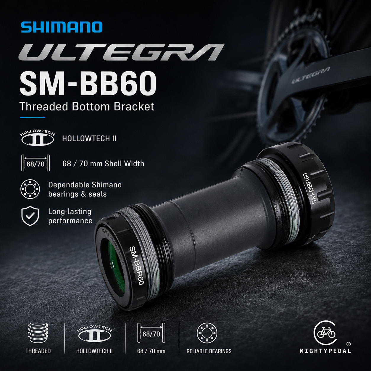 Shimano Ultegra Threaded Bottom Bracket 68/70mm SM-BB60 ISMBBR60B