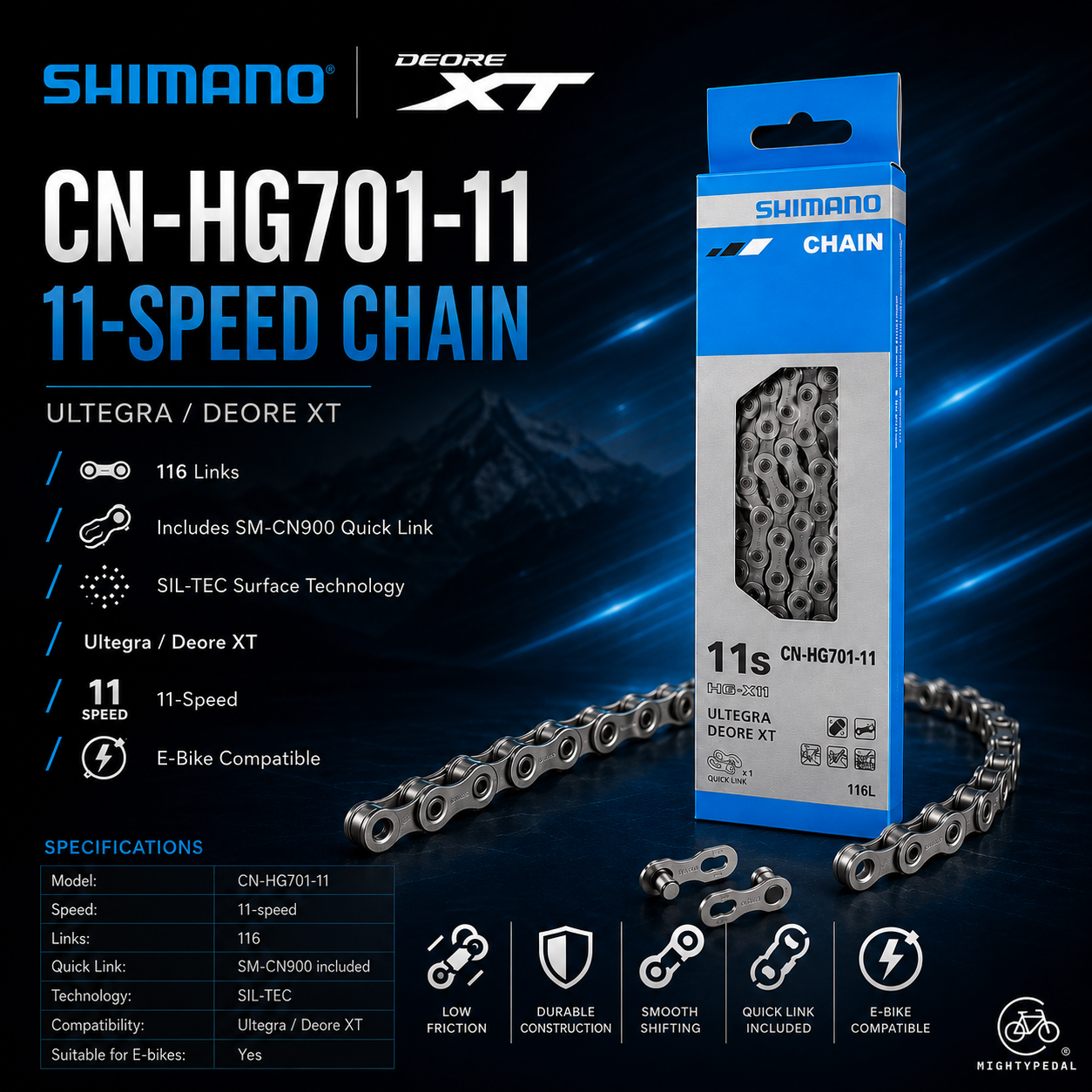 Shimano XT CN-HG701, 11speed, 116 Links