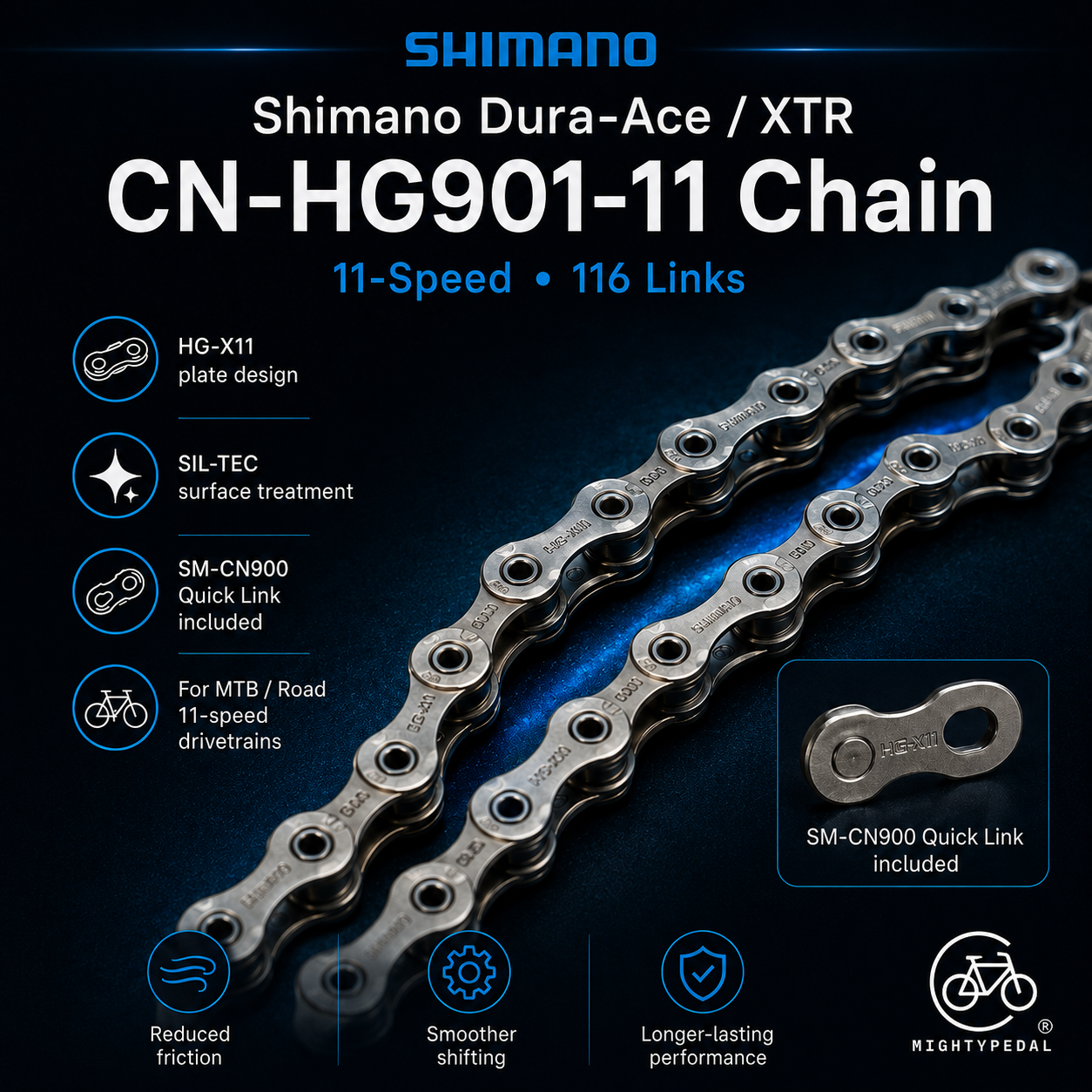 Shimano Dura-Ace/XTR CNHG901-11, 11 Speed, 116 Links