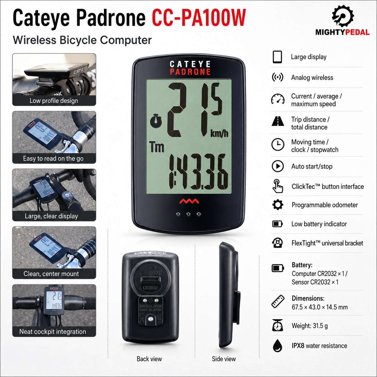 Cateye Padrone CC-PA100W Bicycle Computer