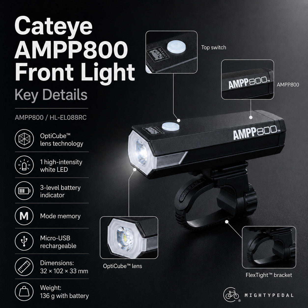 Cateye AMPP800 Front Light