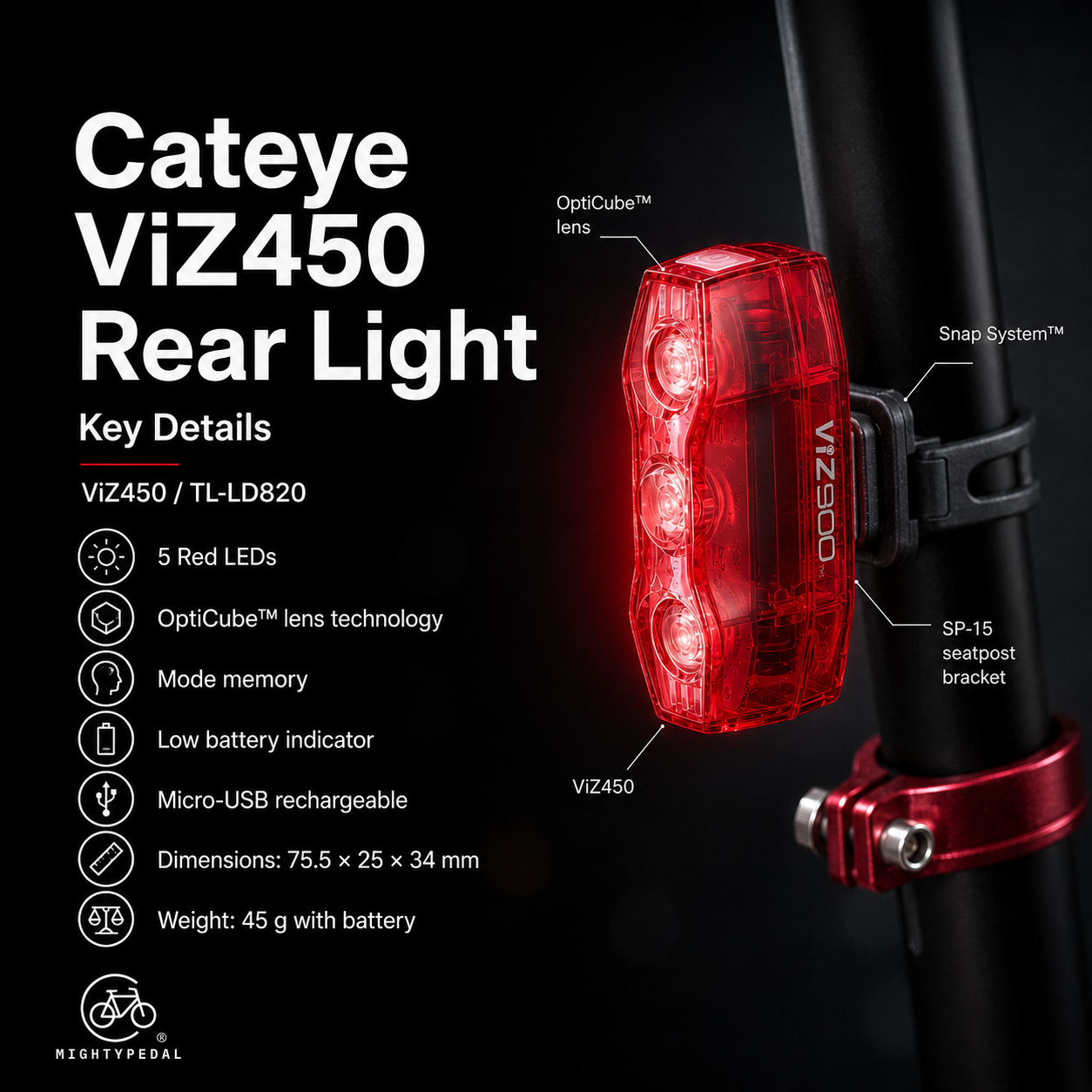 Cateye ViZ450 Rear Light