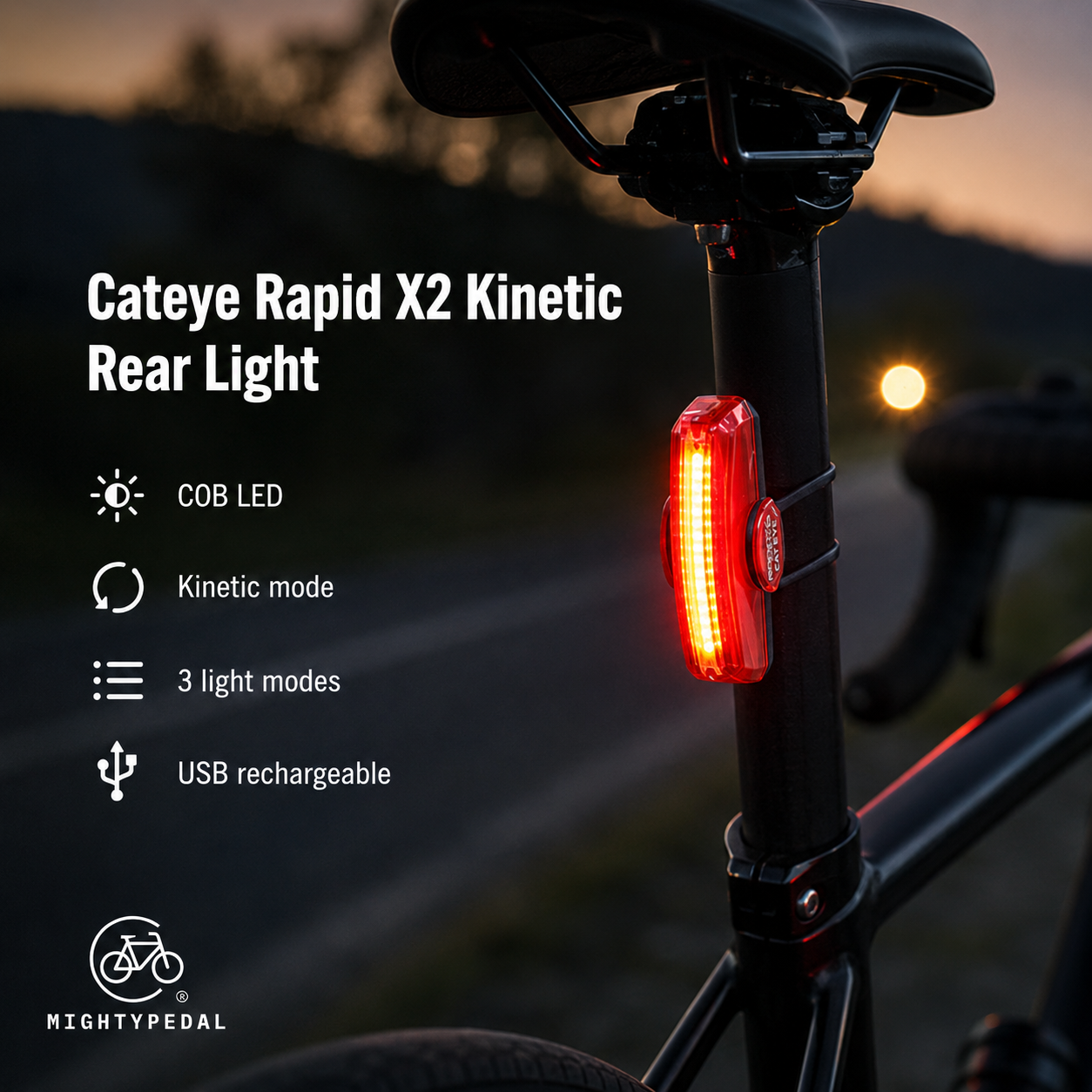 Cateye Rapid X2 Kinetic Rear Light