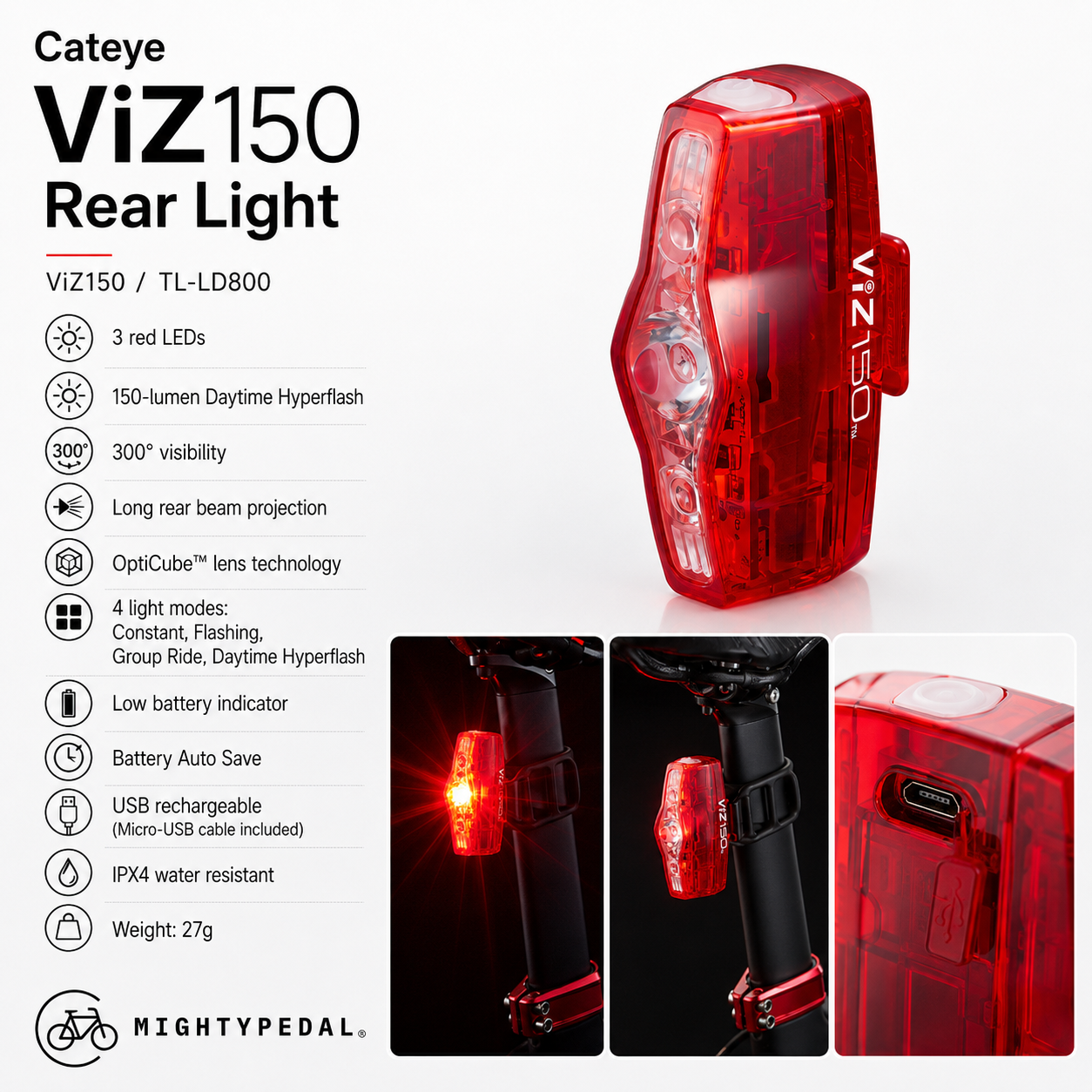 Cateye ViZ150 Rear Light