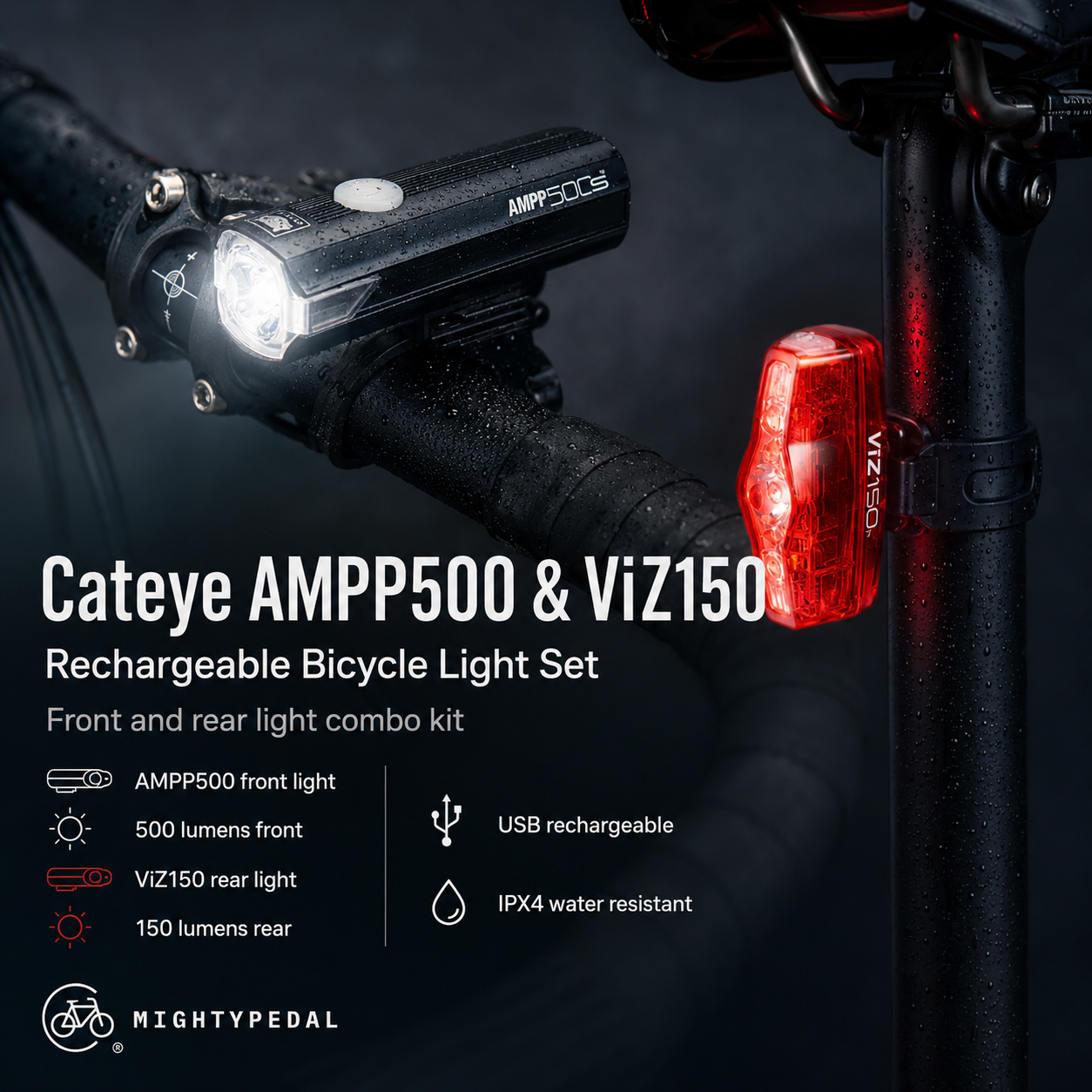 Cateye AMPP500 & ViZ150 Light Set
