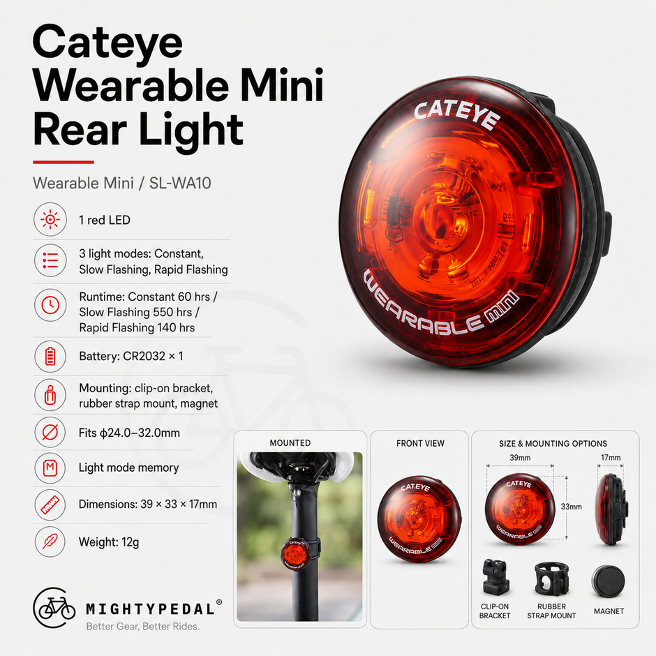 Cateye Wearable Mini Rear Light