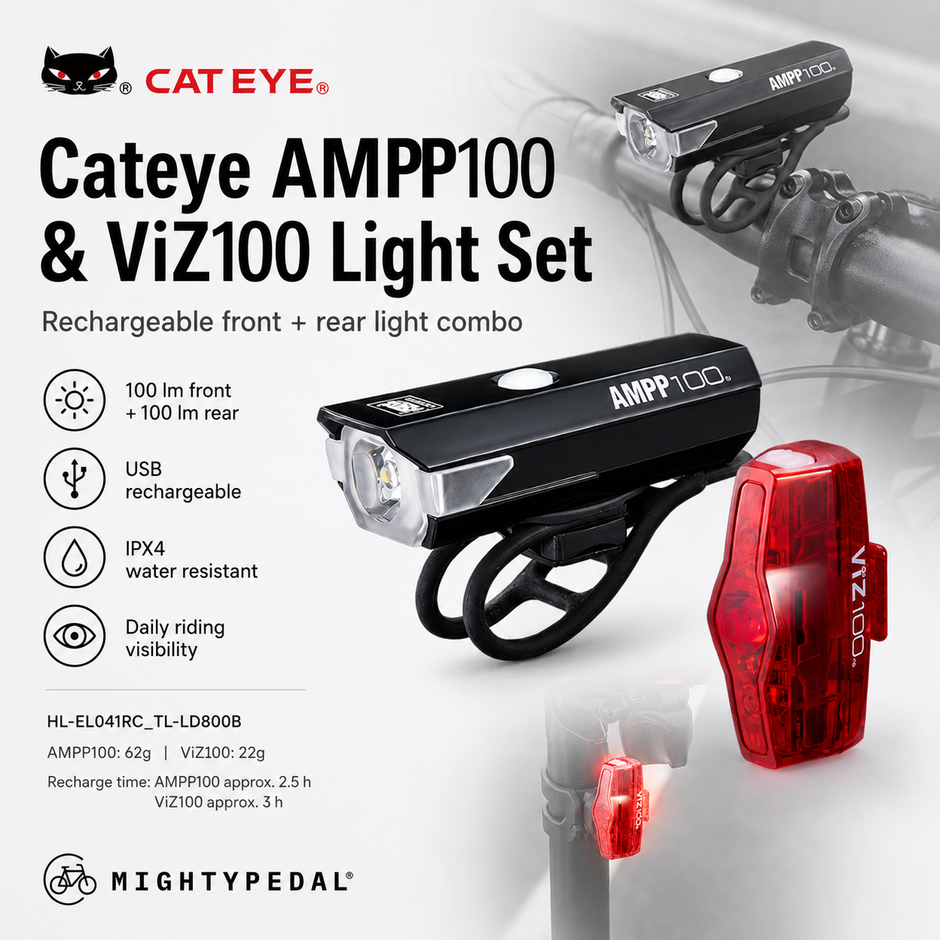 Cateye AMPP100 & ViZ100 Light Set