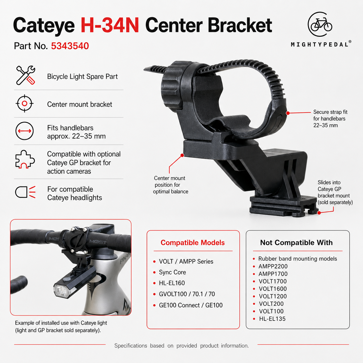 Cateye H-34N Center Bracket 5343540