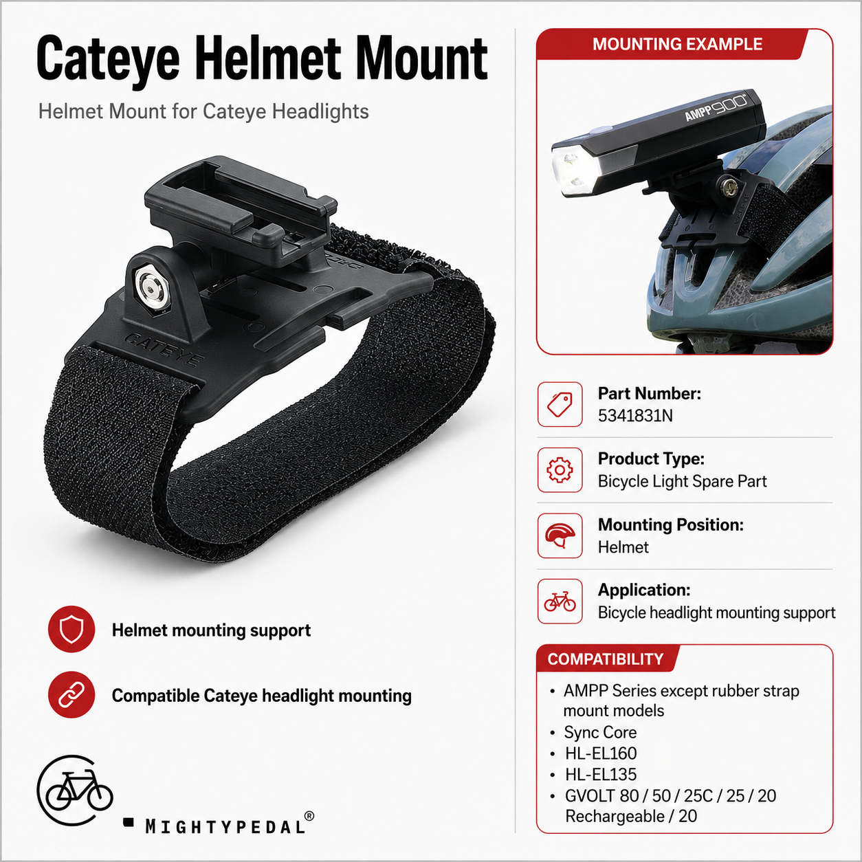 Cateye Helmet Mount 5341831N