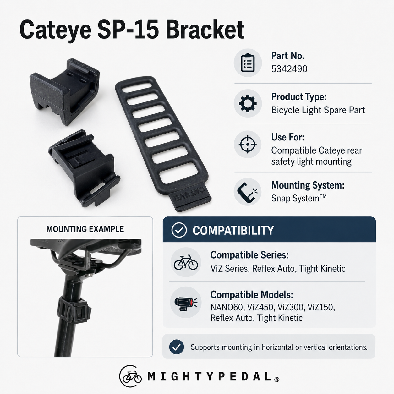 Cateye SP-15 Bracket for ViZ Lights
