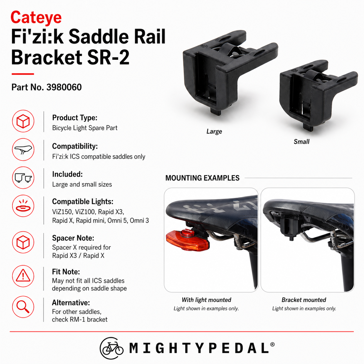 Cateye Fi'zi:k Saddle Rail Bracket SR-2
